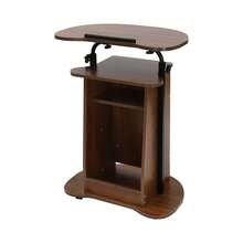 Presentation Stand Mobile Height Adjustable Church Classroom Lecture Portable UK - Brown - View 11
