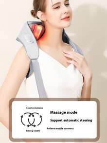 HYUNDAI Wireless Neck And Shoulder Massager With Heating Function - Wireless 6D Deep Tissue Kneading Electric Massage Pillow Suitable For Neck, Back, Legs And Full Body - Home, Office And Car Pain Relief - Mother's Day Gift - Light Grey - View 4