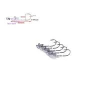 HENGJIA Bộ 5/3/1 lưỡi câu chì đầu tam giác Heng Jia 5g-150g có ngạnh, lưỡi câu thép carbon cao, phù hợp với nhiều kích cỡ mồi mềm và câu cá biển. - Bạc - Xem 20