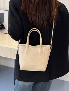 大容量优雅时尚百搭精致女士包，2026新款，高端斜挎包 - 白色 - 查看 4