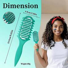 Curly Hair Brush Curl Defining Brush - Wide-Teeth Design For Voluminous Waves Reduces Pulling Effortless Combing Shaping And Styling Wet/Dry Hair Use Women And Men Red And Green - 紅綠 - 查看 2