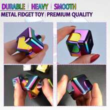 Toys Cube Adults, Christmas Stocking Stuffers For Metal Cool Stuff Desk Gadgets Office Toy Small Anxiety Figette Sensory Toy ADHD Tool Fingears Figet Stress Valentine Gift - 黑色 - 查看 3