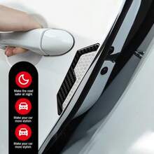 4PCS Car Door Edge Guard Stickers Thickened Scratch-Resistant Waterproof Door Protectors Multi-Functional Luminous Warning Stickers For Fender Bumper For Most Vehicles White - White - View 5