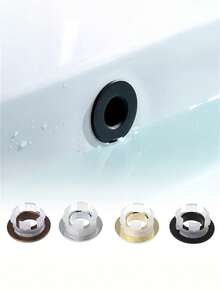Bronze Metal Sink Overflow Cover, Easy-Install Sink Drain Plug-In, Suitable For Bathroom And Kitchen Sinks, Sink Accessories, Bathroom Accessories, Kitchen Essentials, Home Decor - A - View 4