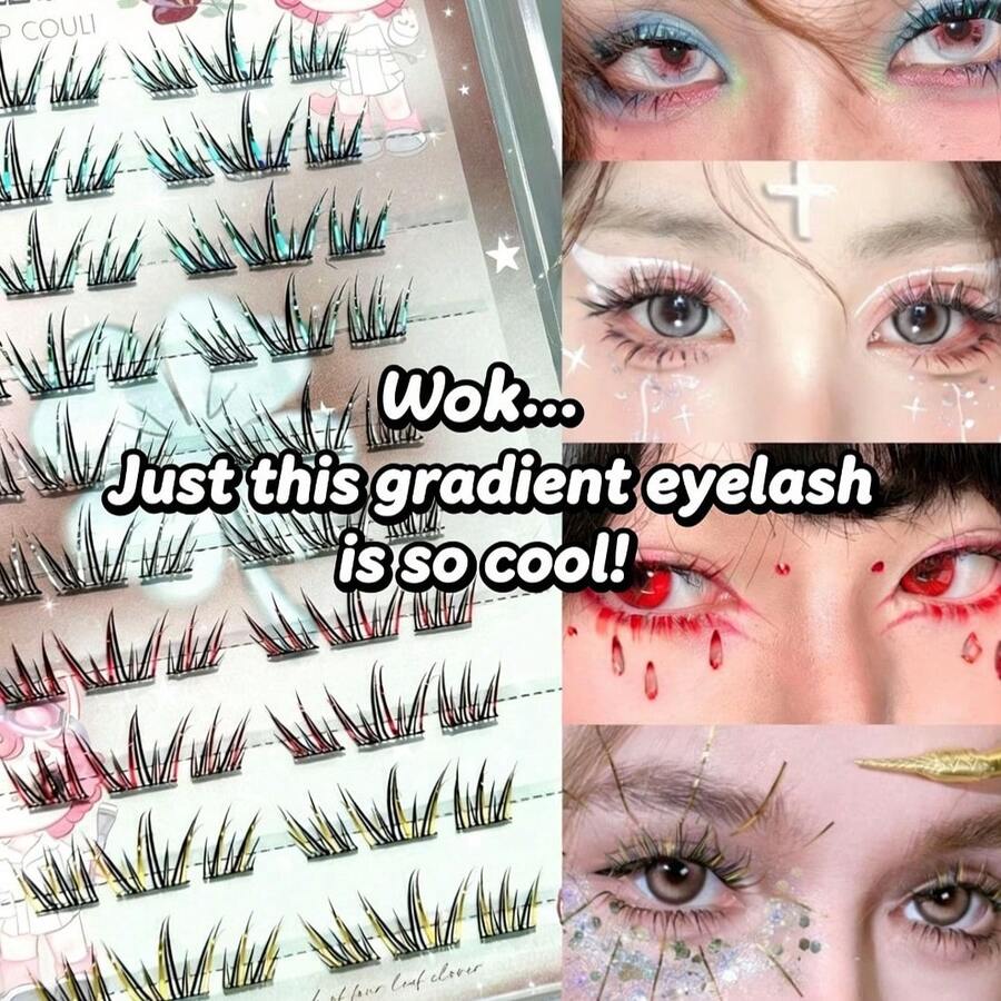 Blink Flash! Lash Palette Fun! 4-Color Mixed Laser False Lashes, Naturally Stunning - Colored Silk - View 1