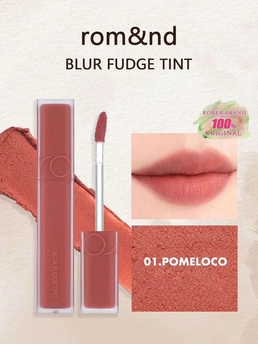 Rom&nd BLUR FUDGE TINT 01 Grapefruit 0.17oz, Romand Liquid Lipstick, Lip Tint, Matte Lip Gloss, Creamy Texture, Easy To Apply, Long-Lasting Color, Non-Drying, Velvet Matte, Effortless Gradient, Korean Makeup, Gift Set, 5.0g/0.18oz - 01 柚子 - 查看 1