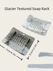 1 pieza Bandeja de baño, Plato de jabón con patrón de glaciar. Soporte de jabón de drenaje, Caja de jabón de baño, Plato de jabón de tocador, Dispensador de jabón montado en la pared - Multicolor - Ver 4