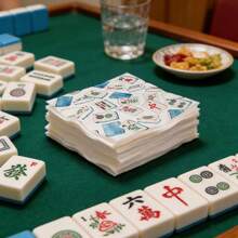 20 Pcs Mahjong Cocktail Napkins 5" X 5" Disposable Paper Napkins Funny Beverage Napkins For Kitchen, Bridal Showers, Birthday Or Party Supplies - A - View 4