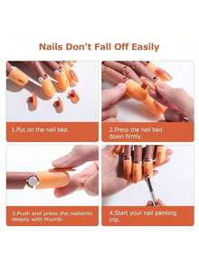 Adjustable Rotating Acrylic Nail Practice Hand, Professional Manicure Training Model Hand With 100pcs Nail Stickers. Upgraded DIY Nail Art Display Tool, Perfect Gift For Family And Friends On Holidays Or Christmas - Multicolor - View 7