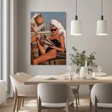 2D Flat Print, 1pc Framed Canvas Wall Art, Vintage Magazine Poster, Retro Fashion Art Print Canvas Poster Painting Home Wall Decor, Ideal Gift For Bedroom Living Room Hallway Dorm, Ready To Hang - 列印 - 查看 5