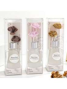 1支无焰家用香氛精油/芳香疗法/持久留香，适用于卧室、浴室、客厅等场所。圣诞节/情人节礼物（香氛棒数量随机）（磨砂/透明瓶） - 彩色 - 查看 6