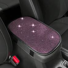 1件闪亮汽车中控扶手套，钻石水钻汽车中控保护套，水晶软扶垫，通用型，适用于大多数车型 - 彩色 - 查看 1