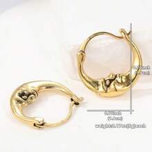 1 đôi trang sức hình trăng khuyết thời trang, cổ điển và tối giản, phụ kiện lý tưởng cho cuộc sống hàng ngày và kỳ nghỉ, món quà tuyệt vời dành cho bạn bè. - Vàng - Xem 7