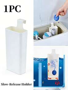 Dispensador de limpiador sólido de inodoro de estilo moderno sin electricidad, extiende la duración de la limpieza - multicolor - Ver 2