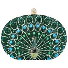 SH Clutch Purses For Women Formal Rhinestone Evening Bag Sparkly Handbags Wedding Party Cocktail Prom - 綠孔雀離合器 - 查看 6