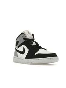 Air Jordan 1 Mid SE 'Light Steel Grey Canvas' Sail Black Sneakers Women DV0427-100 - 彩色 - 查看 2