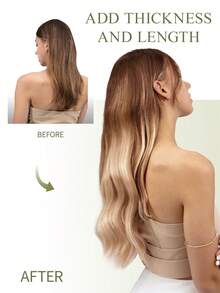 DNE HAIR 10件組 100% 真人髮 無縫隱形接髮片，14-22英吋長，#P6/613 淺棕色挑染金髮 直髮，絲滑無縫，頂級品質，髮尾厚實，適合細髮，適合女性日常使用與美髮沙龍 - S6/613 - 查看 3