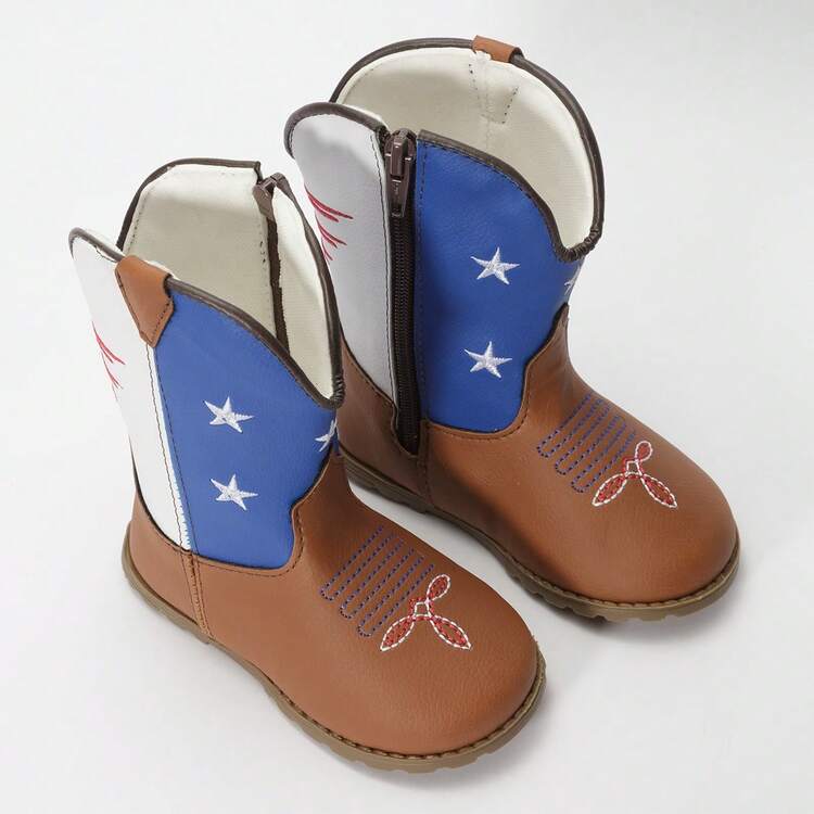 Baby Girl/Boy Texan Boot Set, Soft And Comfortable Baby Shoes + Cotton Socks FARMFUN - Multicolor - View 6