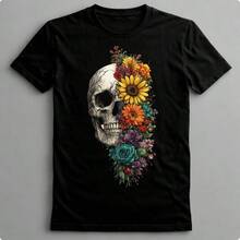Suffix Skull T-Shirt Premium Shirt 100% Cotton Promotional Price Men's Women's Casual T-Shirt Streetwear - 最黑暗的 25 - 查看 7