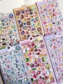 3D立体浮雕贴纸，DIY手机壳，剪贴簿，贴纸交换，卡通动物贴纸，纯色贴纸 - 彩色 - 查看 1