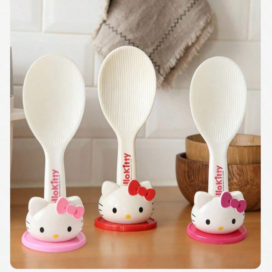 Cute KT Cartoon Heat-Resistant Plastic Non-Stick Rice Spoon, Easy To Clean Serving Spoon - Multicolor - View 1