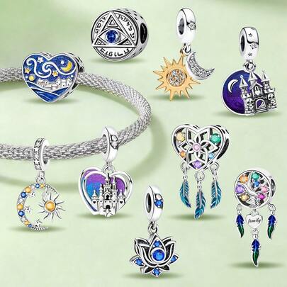 1pc Starry Castle Pendant Suitable For DIY Bracelet, Necklace And Other Jewelry, Great Gift For Women And Girls