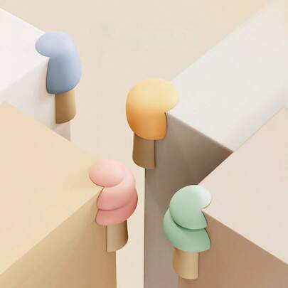 4pcs Cute Universal Soft Rubber Corner Guards, Collision Prevention Protects Table & Cabinet Corners, Self-Adhesive Corner Protection, Baby Safety, Children Furniture Corner Guards, Sharp Edge Protection