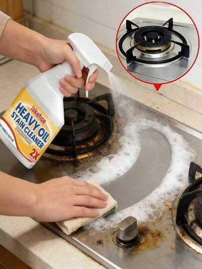 jakehoe Spray desengrasante de limpieza de cocina, limpieza del hogar, desengrasante de uso intensivo apto para: microondas, placa de inducción, horno, lavavajillas, estufa, campana extractora, cocina de gas, arrocera, wok eléctrico, vaporera, refrigerador, sartén para parrilla, olla a presión, utensilios de cocina, deja las superficies brillantes y limpias. Un excelente regalo para amigos y familiares durante las vacaciones