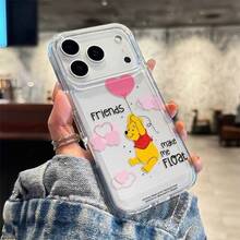 Miniso 小熊维尼坐着，手里拿着气球的绳子，适用于 iPhone 17/17 Pro/17 Pro Max/17 Air/16/15/14/13/12/11/X 系列的手机壳，iPhone 17 Pro Max 手机壳，iPhone 17 Pro 手机壳，iPhone 17 手机壳，圣诞礼物，送给女朋友，送给心仪之人，初秋时尚 - 無色 - 查看 4