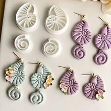 2/4 Stück Ozean-Tier-Themen Polymer Ton Ausstecher, enthält Formen wie Schildkröte, Muschel, kleiner Fisch, für DIY dekorative Ohrringe, Broschen, Anhänger, Keramik, Sommer Strand Urlaubsstile, DIY Ohrring Anhänger Handwerks-Keramik-Set - Weiss - Übersicht 8