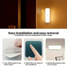 1pc Wall-Mounted Reading Light, Adjustable Brightness Sticky Double-Layer Bed Lamp, Magnetic Cabinet Undershelf Lighting, Rechargeable Battery Powered, Wireless LED Light, Suitable For Wardrobe And Kitchen, Portable, Suitable For Makeup - Multicolor - View 9