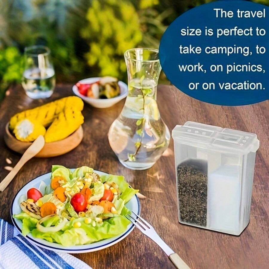 1/3/5 Stücke Mini transparente Kunststoff Salz- und Pfefferstreuer - Picknick BBQ Gewürzgläser, spülmaschinenfest, tragbar, nachfüllbar, mit Deckeln, geeignet für Outdoor-Camping-Kochen, Gewürze für Zuhause