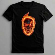 Suffix Skull T-Shirt Premium Shirt 100% Cotton Promotional Price Men's Women's Casual T-Shirt Streetwear - BLACK-EST 05 - 查看 1