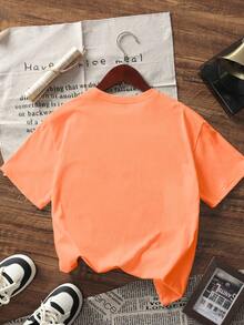 3件套少女标语印花短袖T恤套装，适合少女夏季穿着，年轻学生服装 - 彩色 - 查看 4