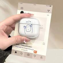 Ốp bảo vệ tai nghe họa tiết hoạt hình, phù hợp với tai nghe không dây 1/2, ốp bảo vệ tai nghe không dây mới cho 3/Pro/Pro2, quà tặng cho bạn trai/bạn gái, quà tặng ngày Valentine. - Trong sáng - Xem 4