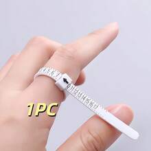 1 chiếc thước đo kích cỡ nhẫn bằng nhựa tái sử dụng, dụng cụ đo trang sức rõ ràng và chính xác, phù hợp với các kích cỡ nhẫn từ 1-17, thước đo kích cỡ nhẫn. - Cầm tay - Xem 10