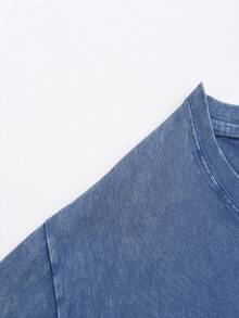 (230 G Pure Cotton T-Shirt)Disney  The Popular American Retro Style Mickey Mouse Club Theme Vintage Washed T-Shirt Retro Washed Street Fashion Casual T-Shirt,100 Percent Cotton.Retro Washed T-Shirt , Men's T-Shirt, Men's Casual, Comfortable, Fashionable T-Shirt, Street Style Cotton - 藍色 - 查看 3