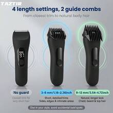Men's Professional Body Groomer & Electric Shaver – Full Body Hair Trimmer With Ceramic Blade, Precision Grooming For Beard, Chest & Body, Low Noise, Waterproof Design, USB Rechargeable For Gym, Travel & Daily Care, Ideal Christmas Gift For Men - Black - View 8