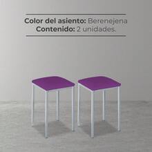 Astimesa - Tabourets de cuisine rembourrés - Structure solide et ferme - Structure couleur aluminium et siè - Couleur du siè: orange. Contenu : 2 unités. Dimensions : 35 x 35 x 45 DX5M - Berenjena - Voir 6