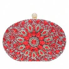 SH Clutch Purses For Women Formal Rhinestone Evening Bag Sparkly Handbags Wedding Party Cocktail Prom - Embrague rojo - Ver 4