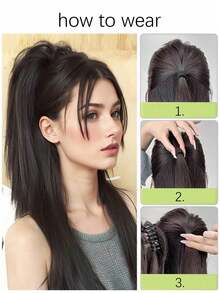 24 Inch Waterfall Style Long Straight Ponytail Wig, Sweet And Cool Girl High Ponytail Wig, Braid Suitable For Daily Wear - Multicolor - View 8