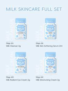 LAIKOU 一套莱寇牛奶面膜套装（丝滑保湿面膜 25g + 亮采眼膜 6g + 滋养唇膜 6g + 洁面乳 2g + 柔肤精华 2ml + 亮采眼霜 2g + 保湿霜 2g + 保湿泥面膜 5g + 护手霜 3g + 睡眠面膜 3g + 去角质磨砂膏 3g + 沐浴露 8ml），保湿面膜和成人保湿面膜均适合旅行携带。 - 牛奶 - 查看 3