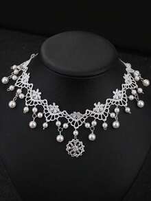 1件装女孩公主皇冠发箍，水晶头饰，适合节日、派对和日常佩戴 - 白色 - 查看 4