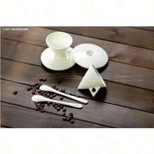 INS 轻奢骨瓷锥形浓缩咖啡杯陶瓷金字塔小黑咖啡杯碟套装小咖啡杯茶杯 - 白色 - 查看 10