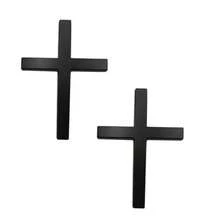 2 PCS Metal Jesus Cross Badge Stickers 2.5"*1.8" 3D Emblem Badge Decal Self Adhesive Car Body Fender Tail Scratch Covering Decorative Decal Universal Exterior Accessories For Cars Black - màu đen - Xem 7