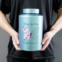 Up To 220 Lbs Cardinal Large Cremation Urns For Adult Human Ashes, Decorative Funeral Keepsake Memorial Urn For Male Female Women Man Mom Dad Ashes With Velvet Bag - 蝴蝶-1 - 查看 9