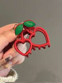 1pc Cute Cartoon Heart-Shaped Bear Hair Clip, Sweet Girl Style Hair Accessory - Multicolor - View 8