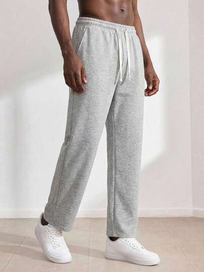 Driftmere 男士宽松休闲运动裤，简约纯色阔腿设计，抽绳腰带，大口袋，适合日常步行、工作、旅行等场合。“由于生产批次不同，可能存在一些色差。” 春夏款