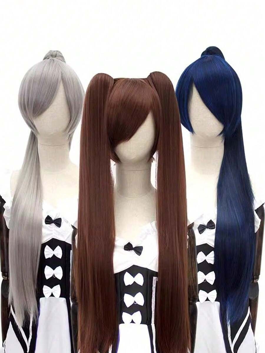 30-Inch Multifunctional Cosplay Ponytail Wig With Large Hair Clip, Suitable For Cosplay - Multicolor - View 1