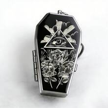 1pc God's Eye Design Ashtray, Available In Gold, Red, Yellow, Red, Gray, Blue Eye Colors, Keychain Design For Easy Carrying, Punk Coffin Shaped Ashtray - Eye Of God - View 11